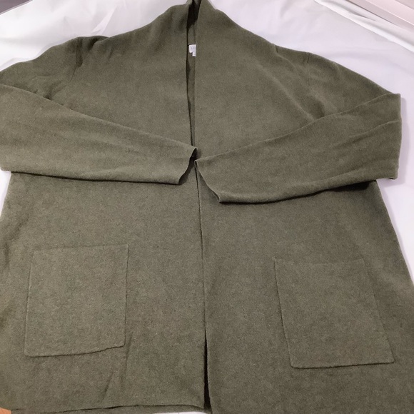 J.Crew Green Cotton Long Open Cardigan Sweater XL (C020) - Picture 5 of 13